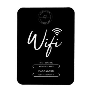 Íman Detalhes do Wifi preto e branco do logotipo comerc