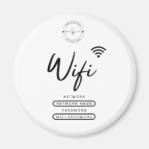 Íman Detalhes do Wifi preto e branco do logotipo comerc