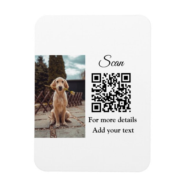 Íman Detalhes simples do nome do animal código QR adici (Vertical)
