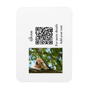 Íman Detalhes simples do nome do animal QR código adici