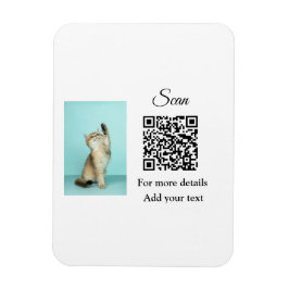 Íman Detalhes simples do nome do animal QR código adici
