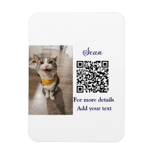 Íman Detalhes simples do nome do animal QR código adici