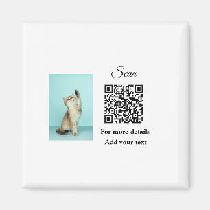 Íman Detalhes simples do nome do animal QR código adici