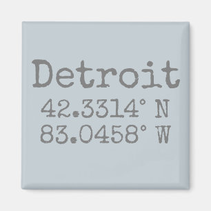 Íman Detroit Michigan Latitude Longitude Chaveiro