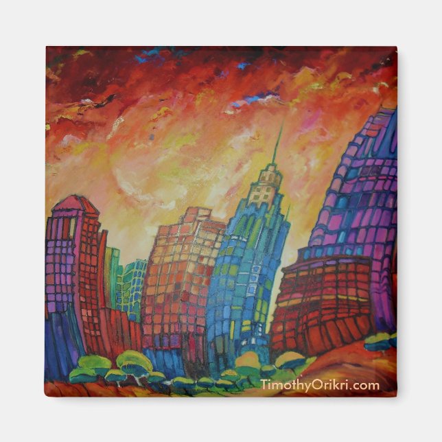 Íman Detroit Trabalho de arte Magnet (Frente)