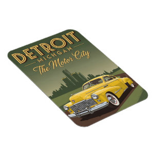 Íman Detroit Vintage Michigan a cidade dos motores