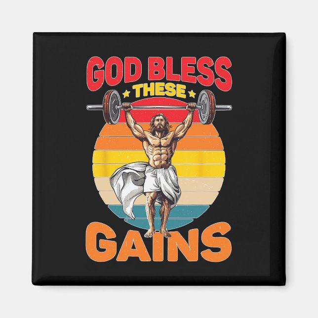 Íman Deus abençoe Destes Ganhos Construção Muscular - (Frente)