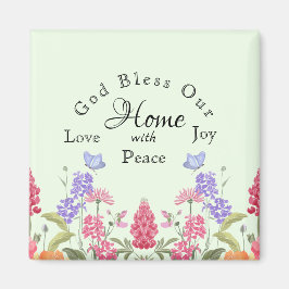 Íman Deus abençoe Nossa Terra Floral Verde Floral Selva