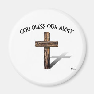 Íman DEUS ABENÇOE NOSSO EXÉRCITO com cruz robusta