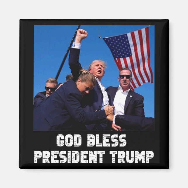 Íman Deus abençoe Presidente Trump Para Ventilador De S (Frente)
