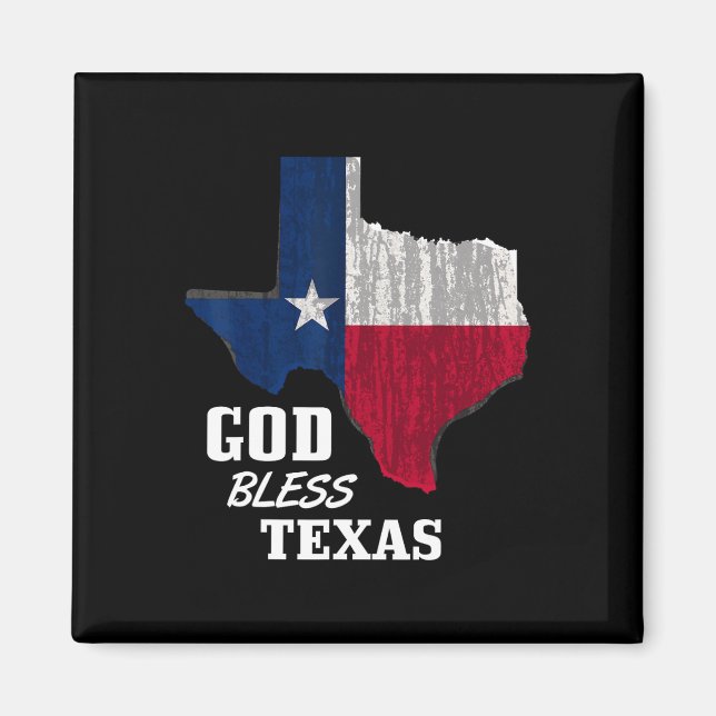 Íman Deus abençoe Texas Flag Texas Independence Day Blu (Frente)