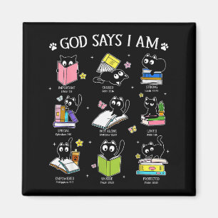 Íman Deus Diz Eu Sou Amante de Livros de Gato Cristão F