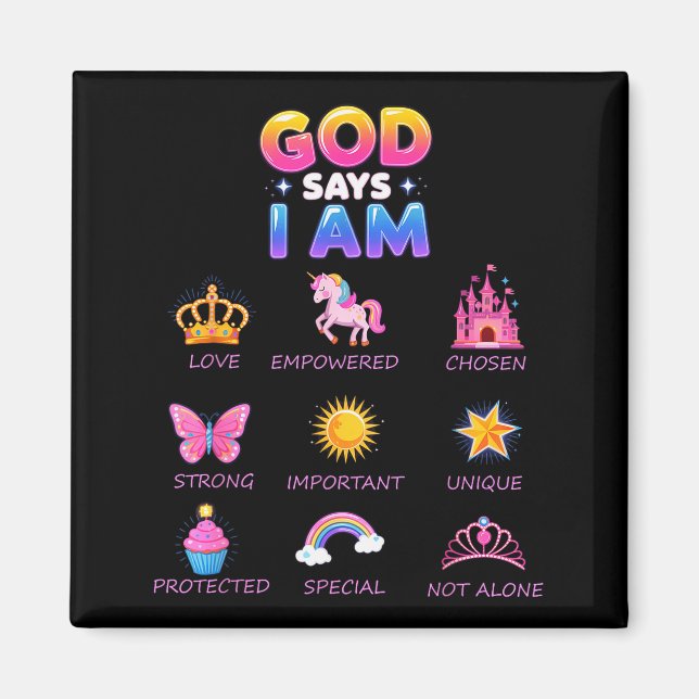 Íman Deus Diz Eu Sou Princesa Fofa Jesus Adolescente Me (Frente)