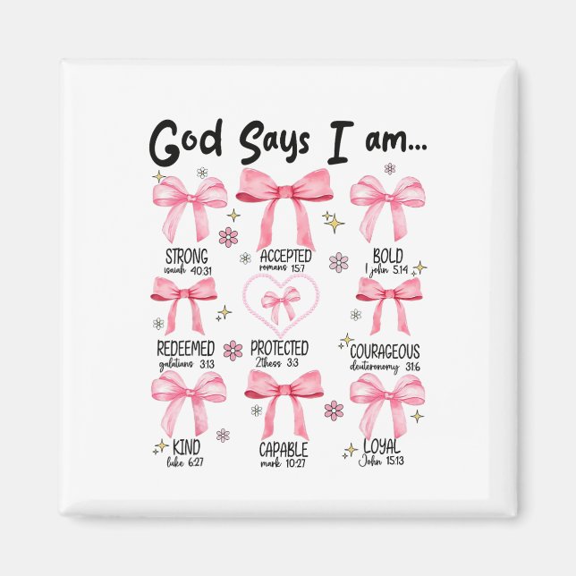 Íman Deus Diz Que Eu Sou Rosa Coquetel Christian Jesus  (Frente)