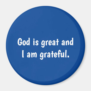 Íman Deus é excelente e eu estou grata - Magnet azul 