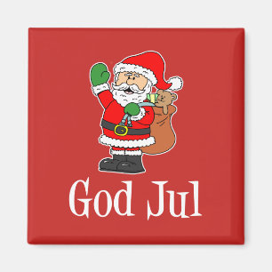Íman Deus Jul Papais noeis de Natal Sueco Magnet