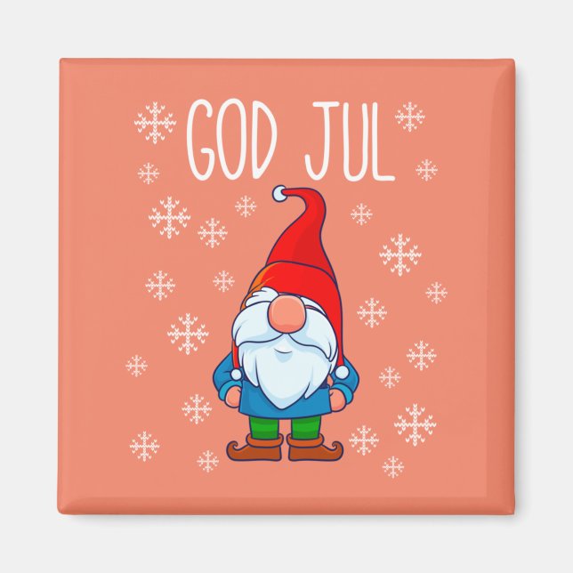 Íman Deus Jul, Tomte Sueco Gnomo, Feliz Escandinava (Frente)