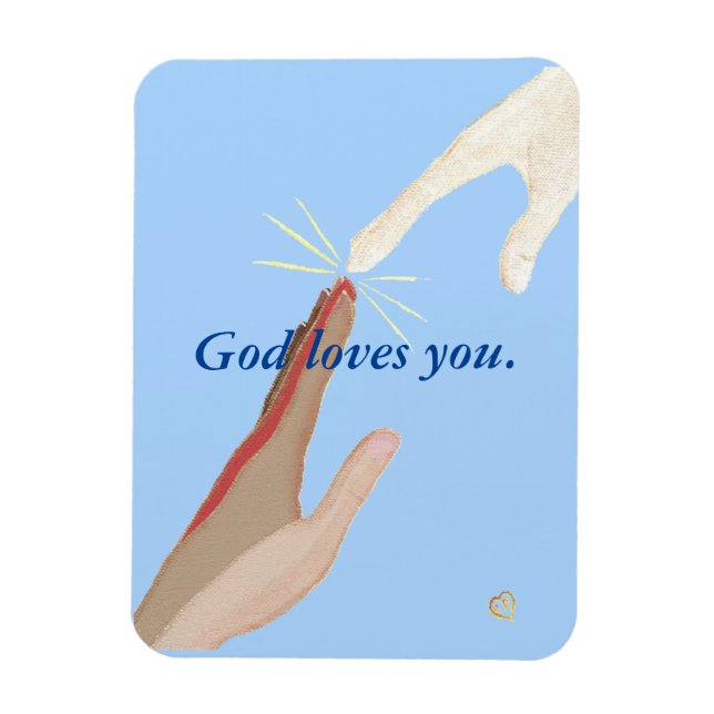 Íman Deus te ama, Mãos chegando ao céu azul (Vertical)