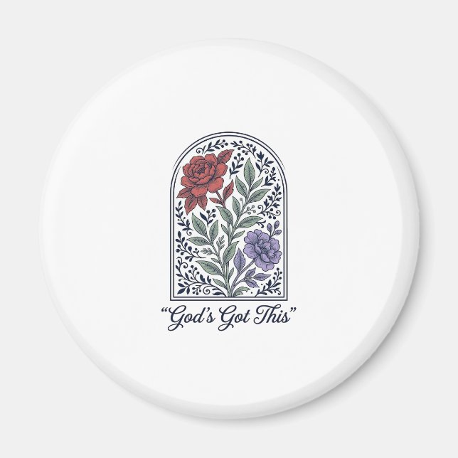 Íman Deus Tem Isso Fé Floral Vintage (Frente)