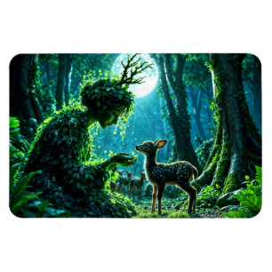 Íman Deusa da floresta fantasia e arte de cervo gentil