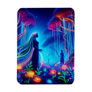 Íman Deusa Neon Forest Of Light Fantasy conto de fadas