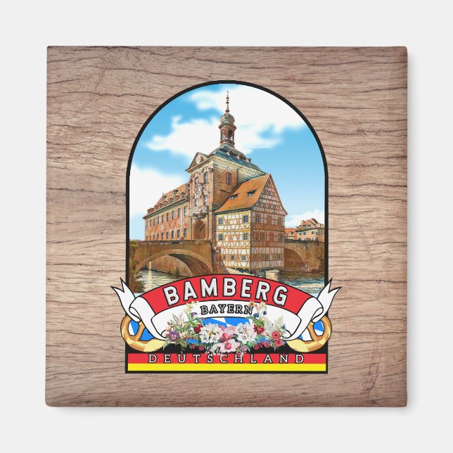 Íman Deutschland Bamberg Vintages Souvenir (Frente)