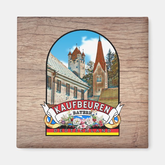 Íman Deutschland Kaufbeuren Vintage souvenir (Frente)