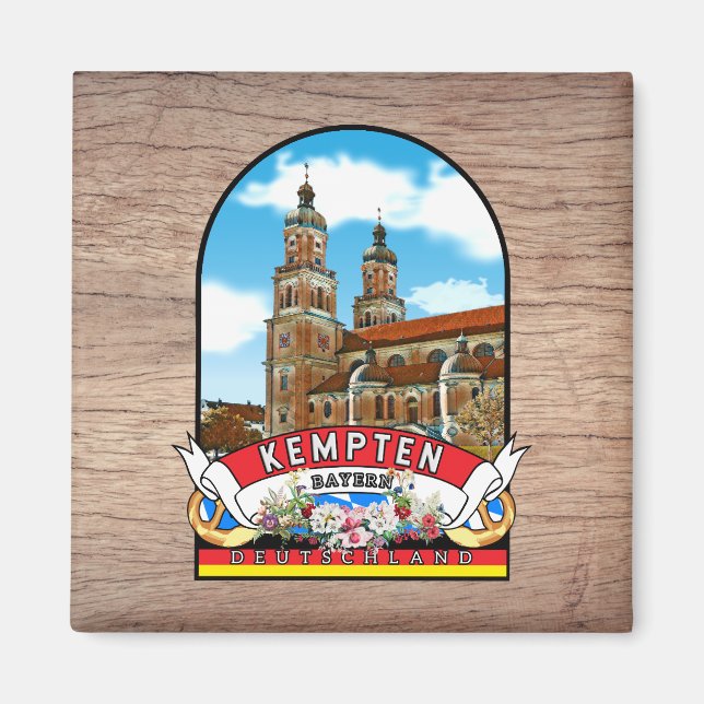 Íman Deutschland Kempten Vintage souvenir (Frente)