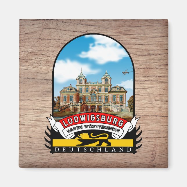 Íman Deutschland Ludwigsburg Vintage souvenir (Frente)
