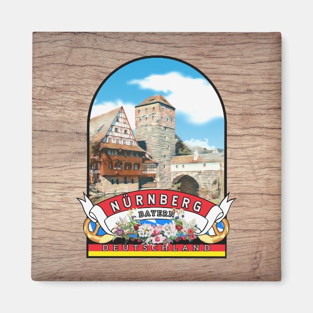 Íman Deutschland Nürnberg Vintages Souvenir (Frente)