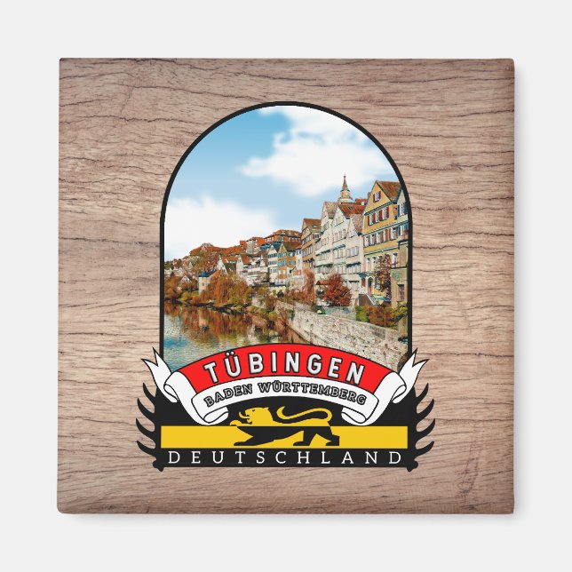 Íman Deutschland Tübingen Vintage souvenir (Frente)