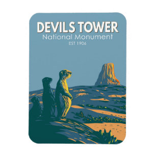 Íman Devils Tower National Monuuurie Dog Vintage