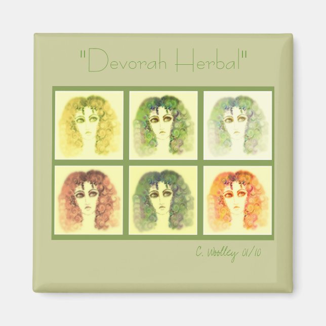 Íman "Devorah Herbal" Magnet Quadrado (Frente)