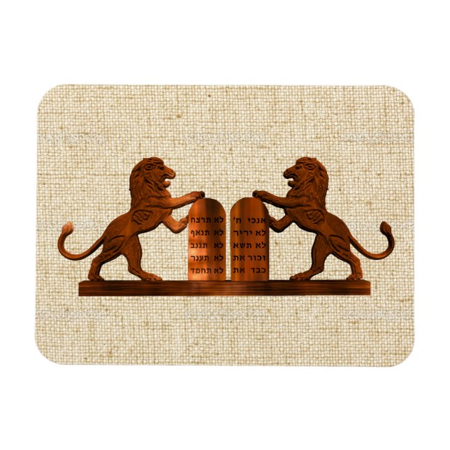 Íman Dez Mandamentos e Leões (Horizontal)