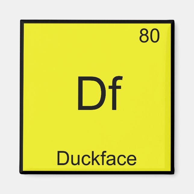 Íman Df - Símbolo de Elemento Duckface Meme Química Div (Frente)