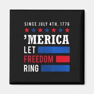 Íman Dia 4 de julho América Bandeira Americana Deixe An