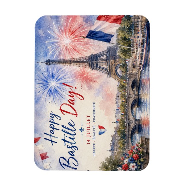 Íman Dia da Bastilha fogos de artifício da Torre Eiffel (Vertical)