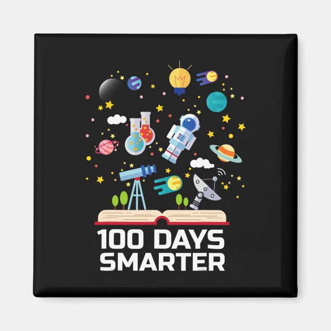 Íman Dia Da Escola 100 Dias Mais Inteligentes Espaço De (Frente)