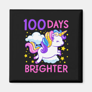 Íman Dia Da Escola Unicórnio 100 Dias Mais Brighter Kin