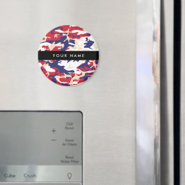 Íman Dia da Independência Camuflagem Seu nome Personali