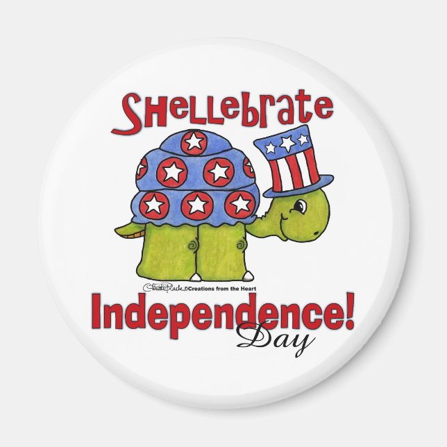 Íman Dia da Independência da Turtle Shellebrate! (Frente)