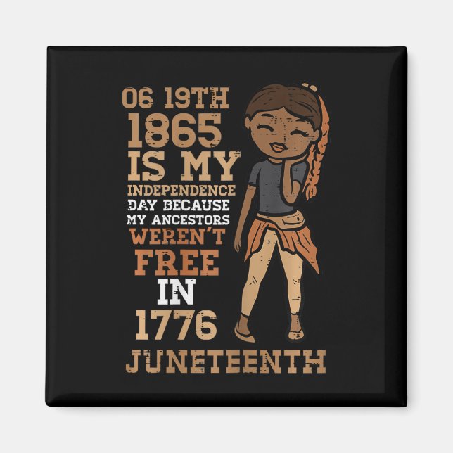 Íman Dia da Independência Décima Junta Menina Negra Ki (Frente)