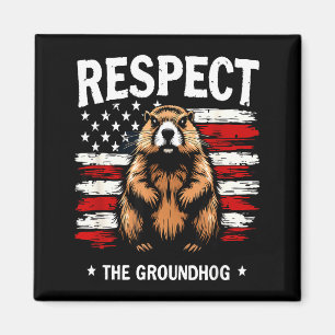 Íman Dia da Marmota Divertido, Respeite a Marmota Usa V
