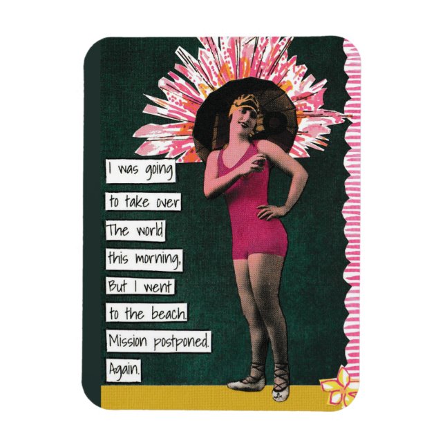 Íman Dia da Praia do Magnet de Vacinação Snarky (Vertical)