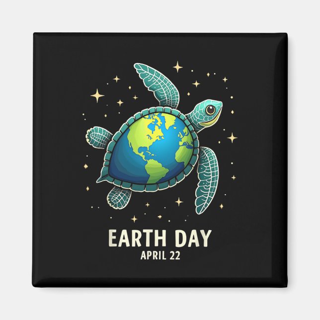 Íman Dia da Terra 2025 Restaurar a Tartaruga do Mar Ter (Frente)