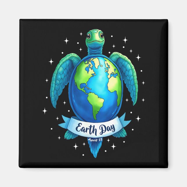 Íman Dia da Terra 2025 Restaurar Terra Mar Tartaruga do (Frente)