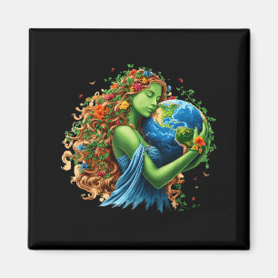 Íman Dia da Terra 2026 mãe natureza verde planeta mulhe
