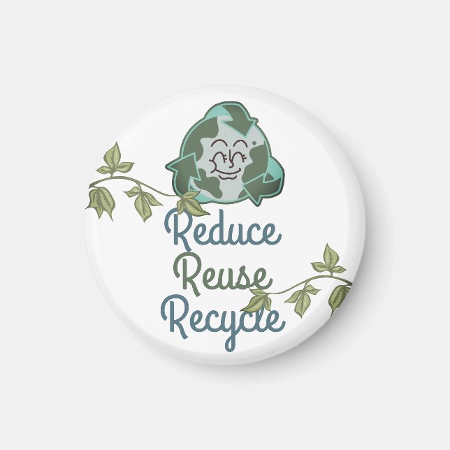 Íman Dia da Terra, reduzir o reciclar de reutilização,  (Frente)