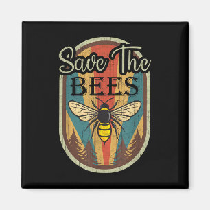 Íman Dia da Terra Salve As Abelhas Gráfico Retroativo D