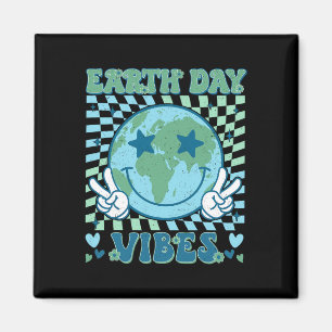 Íman Dia da Terra Vibe Planeta Hippie Aniversário Terra